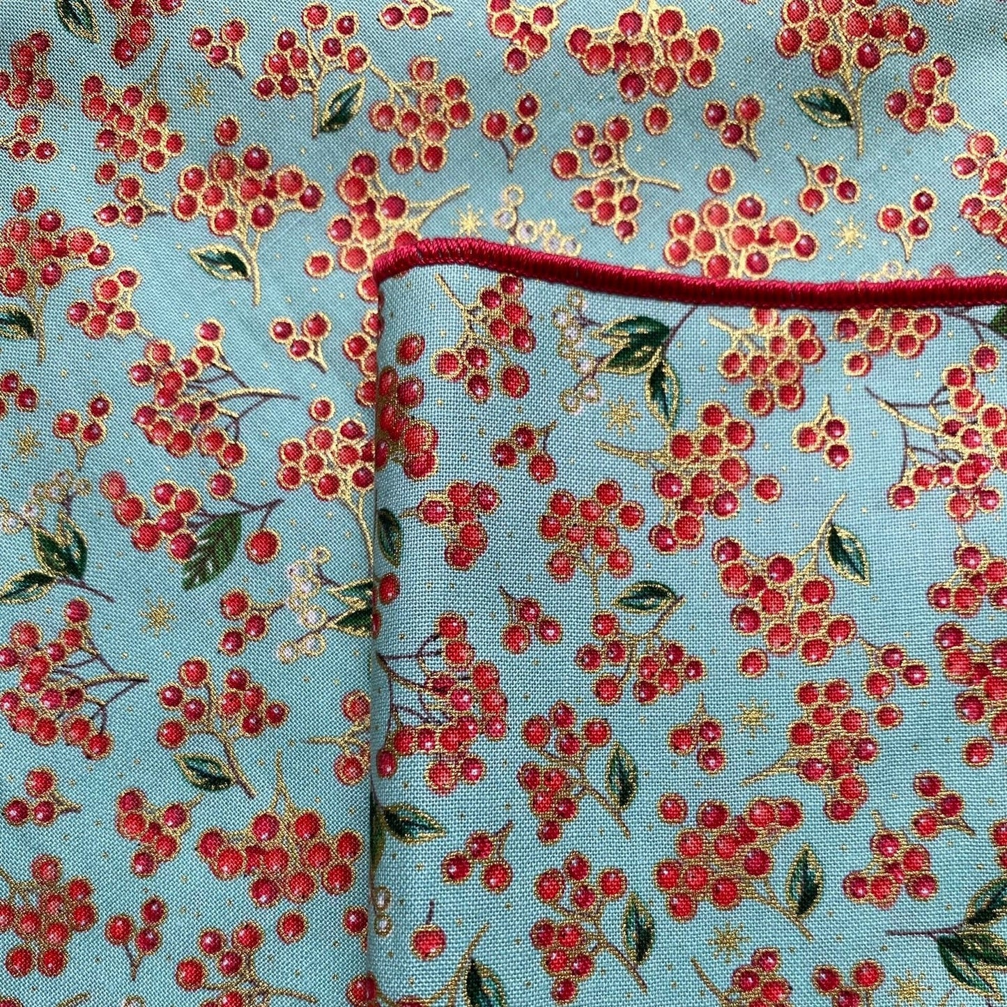 Red Berries on Aqua Wrap