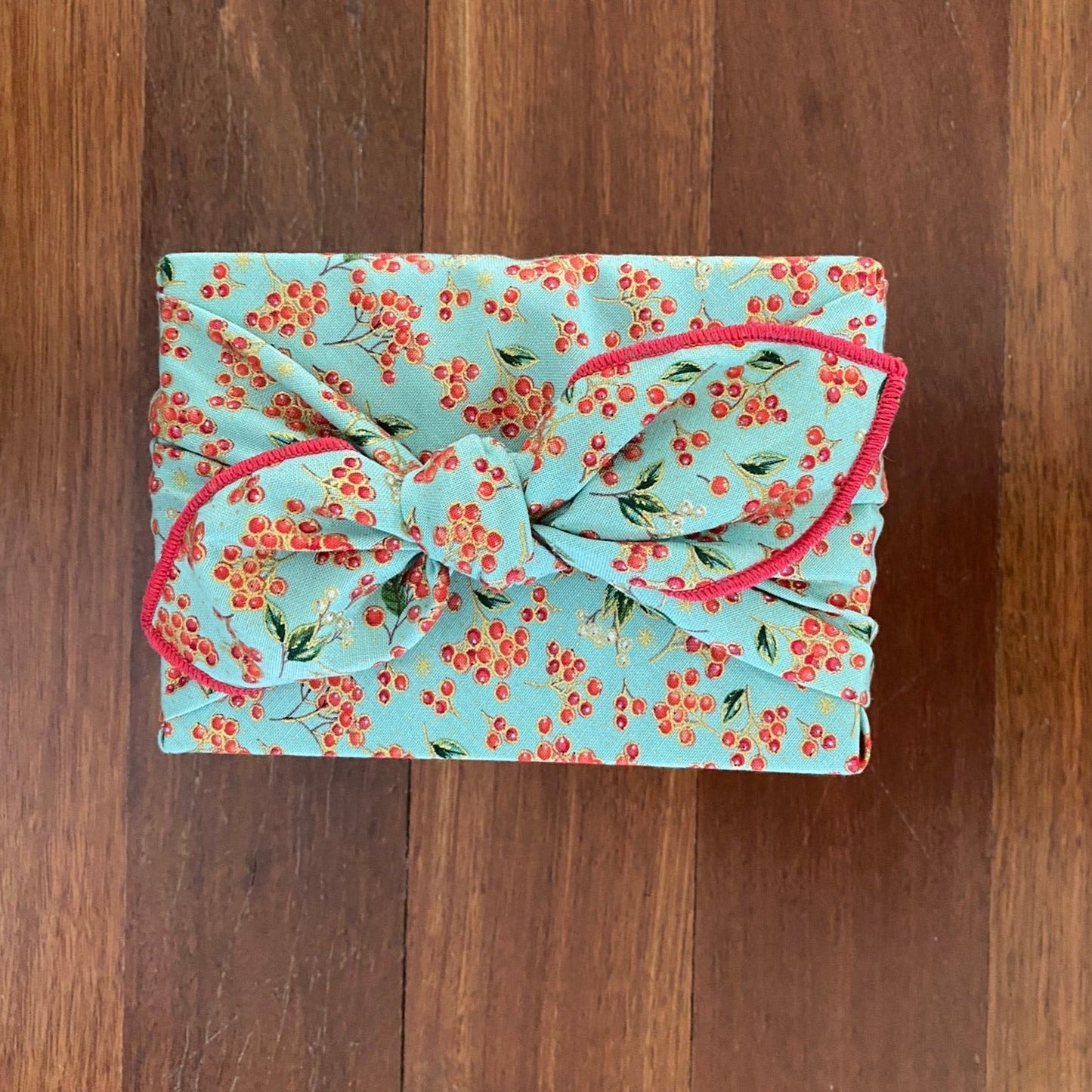 Red Berries on Aqua Wrap